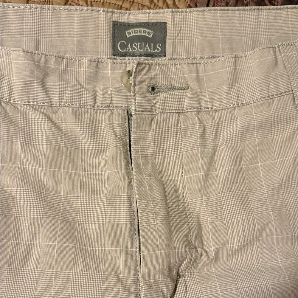 Riders by Lee Khaki Check Straight Leg Pants